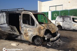 Attentato alla ditta "Caputo" di San Donato, in fiamme tre mezzi aziendali - Corriere Salentino