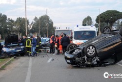Rocambolesco incidente allo svincolo per Presicce, due feriti - Corriere Salentino