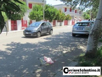 Il punto in cui è stata investita la bambina ed il suo passeggino