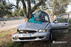Fuori strada con l'auto, si schianta contro un albero: muore artigiano 69enne - Corriere Salentino