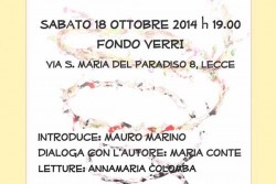 "Spirale": presentazione del libro di Eugenio Guagnano presso il Fondo Verri di Lecce - Corriere Salentino