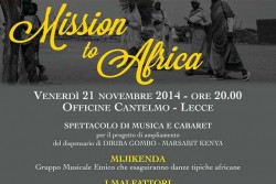 "Mission to Africa": musica e cabaret per Raccolta fondi Pro-Africa - Corriere Salentino