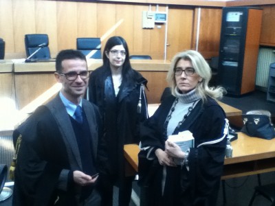 Il pubblico ministero Stefania Mininni, insieme agli avvocati Silvio Verri ed Eridania Margheriti in aula