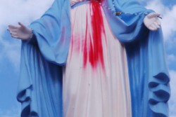 Dopo le tensioni, il raid vandalico: vernice sul volto della Madonna e frasi ingiuriose contro Mantovano, Dio ed i preti - Corriere Salentino
