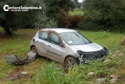 Perde il controllo dell'auto e si ribalta nelle campagne, tanta paura per un giovane - Corriere Salentino