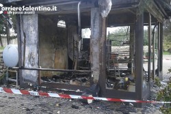 Raid incendiario contro chiosco di fiori, sequestrata una bottiglia con residui di benzina: ingenti i danni - Corriere Salentino