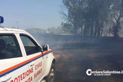 Vasto incendio nel canneto, fumo e disagi sulla litoranea tra Torre Chianca e Torre Rinalda - Corriere Salentino