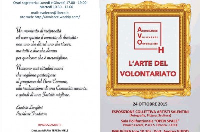 La giornata nazionale AVO a Lecce, l’arte del volontariato sposa l’arte creativa - Corriere Salentino