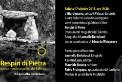 "Respiri di Pietra", presentazione a Giurdignano del libro di Leonello Bertolucci - Corriere Salentino