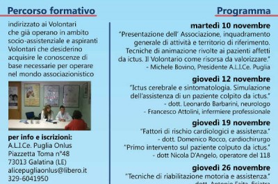 Al via un corso gratuito per imparare a gestire i malati colpiti da ictus - Corriere Salentino