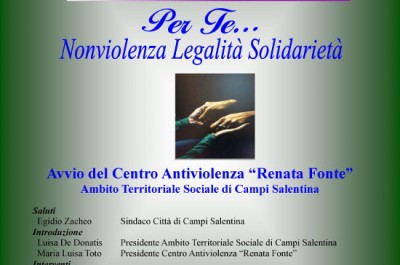 “Per Te – Nonviolenza Legalità Solidarietà”, convegno a Campi Salentina - Corriere Salentino
