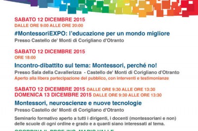 Torna il “Montessori Day”, il 12 e 13 dicembre la VI° edizione a Corigliano d’Otranto - Corriere Salentino