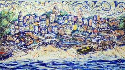 una-spiaggia-libera-acrilici-su-tela