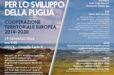 "Nuovi fondi per lo sviluppo della Puglia", convegno al Carlo V di Lecce - Corriere Salentino
