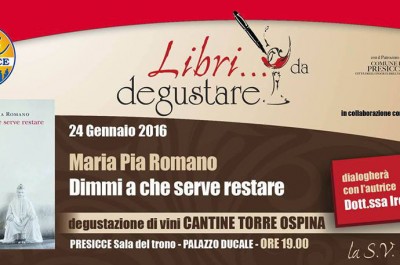 Nuovo appuntamento con “Libri…da degustare”: Maria Pia Romano a Presicce - Corriere Salentino