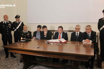 Un'immagine della conferenza stampa relativa all'operazione antimafia 