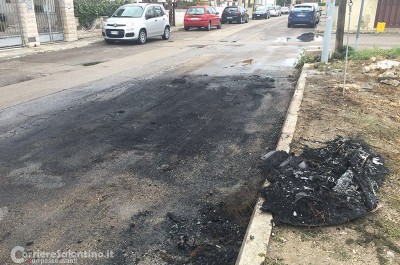 Attentato a Nardò, distrutta l'auto del presidente di Sgm Mino Frasca - Corriere Salentino