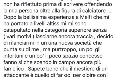 Caturano su Facebook: "Gioisco sempre per i miei goal ma non rinnego il passato" - Corriere Salentino