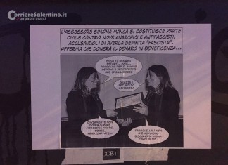 Volantini contro Simona Manca: “Non sarà un fumetto a farmi cambiare idea” .ON. Marti: “Gesto irrispettoso”