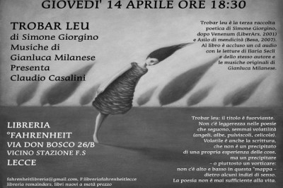 "Trobar leu", Simone Girogino presenta la sua terza silloge poetica alla libreria Fahrenheit - Corriere Salentino