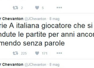 Serie A, il tweet polemico di Chevanton: “Giocatori che si sono venduti le partite ancora giocano”