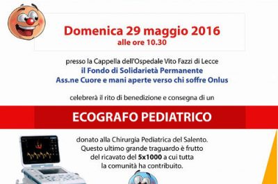 Vito Fazzi: cerimonia di consegna e benedizione di un ecografo pediatrico portatile - Corriere Salentino