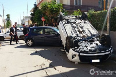 Rocambolesco incidente all'incrocio, due feriti - Corriere Salentino