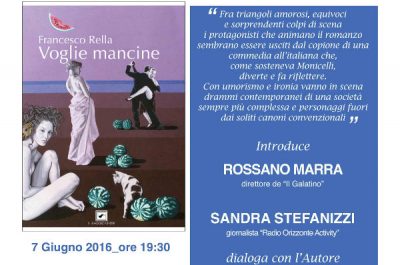 “Voglie mancine" di Francesco Rella: anteprima nazionale a Galatina - Corriere Salentino