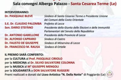 Santa Cesarea Terme: al via la I edizione del “Premio Targa della Costa Orientale” - Corriere Salentino