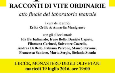 “Supereroi. Racconti di vite ordinarie": spettacolo teatrale il 19 luglio al Monastero degli Olivetani - Corriere Salentino