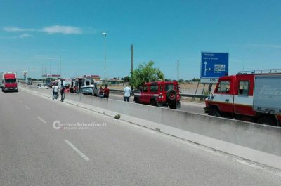 Rocambolesco incidente in tangenziale Est, auto si ribalta - Corriere Salentino
