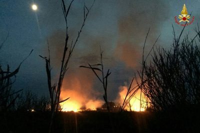 A fuoco quindici ettari a Punta Prosciutto, in fumo macchia mediterranea e canneti - Corriere Salentino
