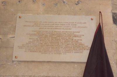 Una lapide commemorativa per San Bernardino Realino e le chiavi della città all'Arcivescovo D'Ambrosio - Corriere Salentino