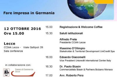 "Fare impresa in Germania", seminario alla Camera di Commercio di Lecce - Corriere Salentino