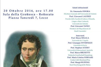 Decennale del "Centro Interdipartimentale di Ricerca su Arthur Schopenhauer”: incontro di studio in Rettorato - Corriere Salentino