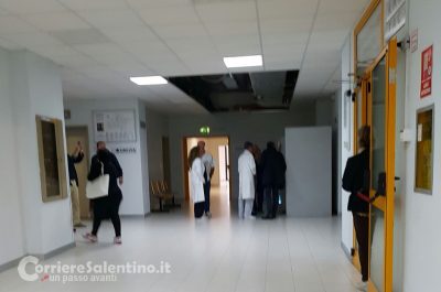 Tromba d'aria, crolla il controsoffitto al Fazzi. Danni e disagi in tutta la provincia - Corriere Salentino