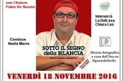 "Sotto il segno della bilancia": presentazione dell'ultimo libro di Fabio De Nunzio - Corriere Salentino