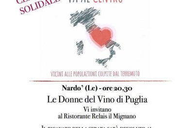 "Il cuore delle Donne del Vino va al centro", cena solidale a favore degli agricoltori colpiti dal terremoto - Corriere Salentino