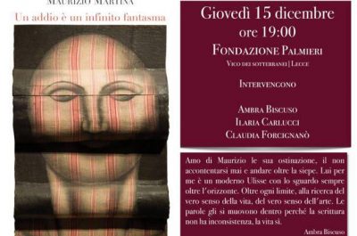 "Un addio è un infinito fantasma": la raccolta di poesie di Maurizio Martina alla Fondazione Palmieri - Corriere Salentino