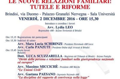 "Le nuove relazioni familiari: tutele e riforme": un convegno con AMI - Corriere Salentino