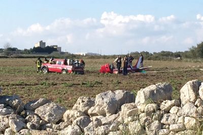 Precipita ultraleggero: due feriti gravi, Procura apre un'indagine - Corriere Salentino