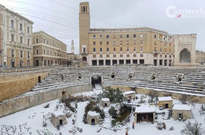Risveglio sotto la neve per Lecce e provincia, disagi alla circolazione - Corriere Salentino