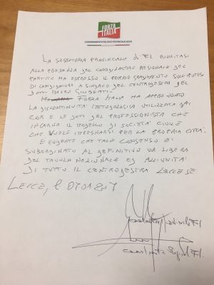 Passa l'ok a Giliberti: candidato di Forza Italia tra le polemiche. Ripa e Caroppo all'attacco: "Ruota di scorta di Fitto". Domani tavolo del centrodestra - Corriere Salentino
