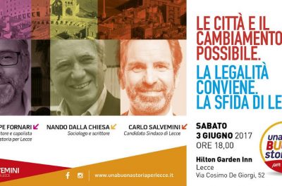 Incontro con Nando dalla Chiesa: sabato 3 giugno all'Hilton Garden Inn di Lecce - Corriere Salentino