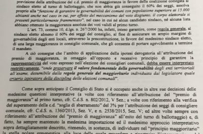 Proclamazione, centrodestra assente: motivazioni non lette, ma la Commissione si è rifatta alla giurisprudenza creativa cumulando primo turno e ballottaggio - Corriere Salentino