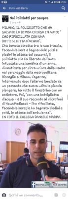 Bimba di un anno dimenticata in auto: salvata da un poliziotto salentino - Corriere Salentino