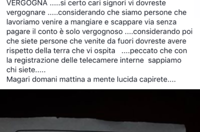 "Usano" il bimbo per fuggire dal ristorante e non pagare il conto, i titolari: "Abbiate rispetto di chi vi ospita" - Corriere Salentino