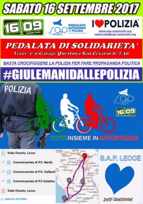 La sicurezza è un bene comune, "La Pedalata di Solidarietà" il 16 settembre - Corriere Salentino