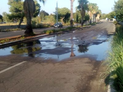 Perdite d’acqua in viale Giovanni Paolo II, Sportello dei diritti: “Spreco e pericolo per i veicoli” - Corriere Salentino