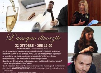 Assegno di divorzio, se ne discute con i massimi espertii: il 22 appuntamento da non perdere a Palazzo Turrisi